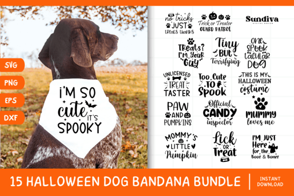 15 Halloween Dog Bandana SVG Bundle V1