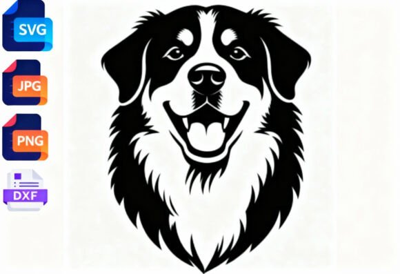 Bernese Mountain Dog Face SVG Dog Lover