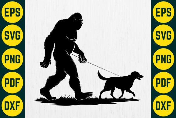 Bigfoot Silhouette Dog Sasquatch SVG