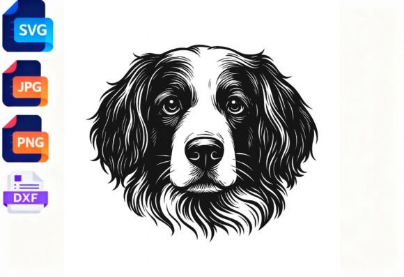 Border Collie Dog Face SVG Clipart