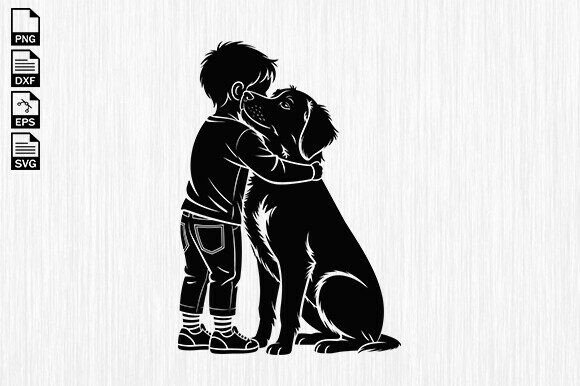 Boy and Dog Friendship SVG