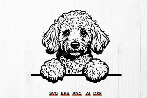 Cute Poodle Peeking Dog SVG DXF Design Review