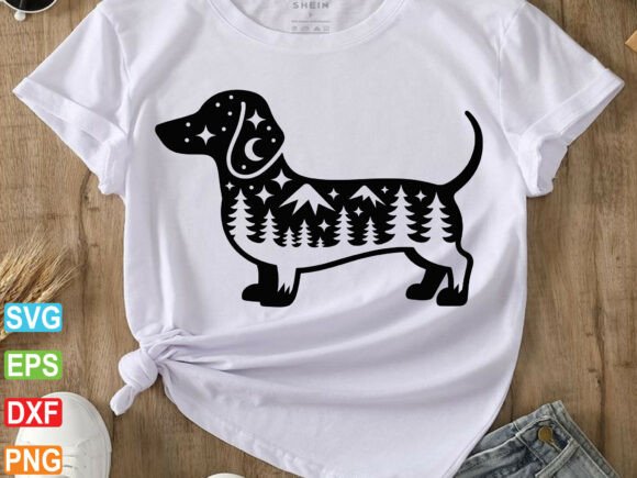 Dachshund Nature Scene SVG, Dog
