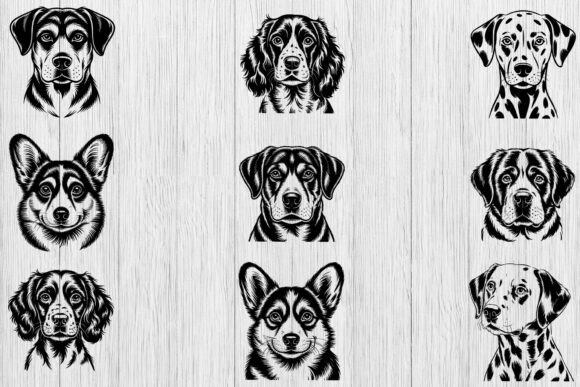 Dog Heads Svg Bundle, Dog Lovers Gift