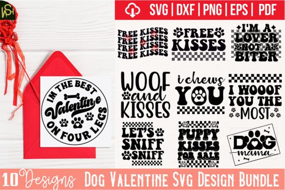 Dog Valentine Svg Design Bundle