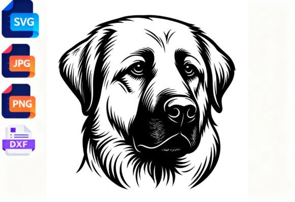 Great Pyrenees Dog Head SVG Cut File