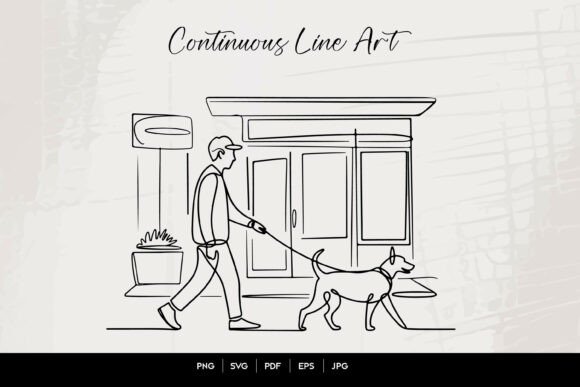 Man Walking Dog Line Art: Real Talk for Embroidery Pros