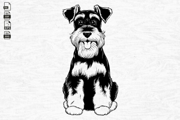 Miniature Schnauzer Svg, Dog Peeking SVG