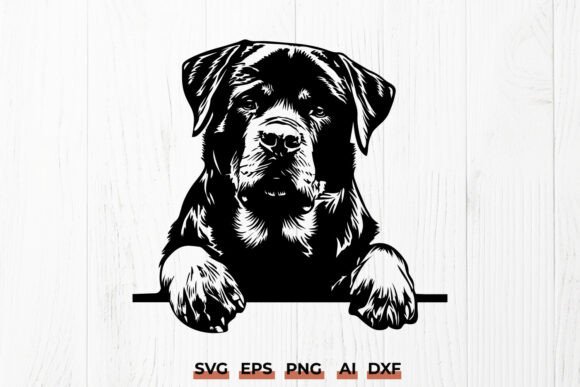 Rottweiler SVG Peeking Dog Silhouette: Designer Review