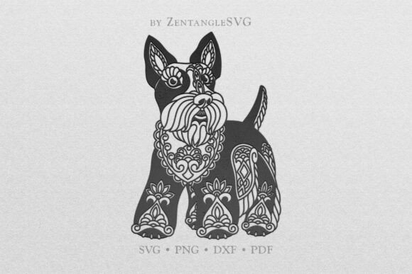 Scottish Terrier, Mandala Dog Breed SVG