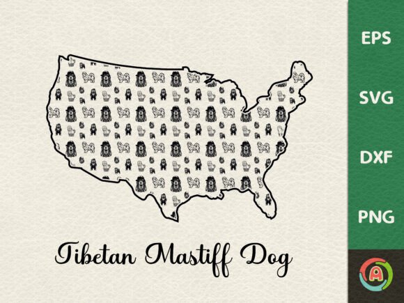 Tibetan Mastiff Dog Map Svg