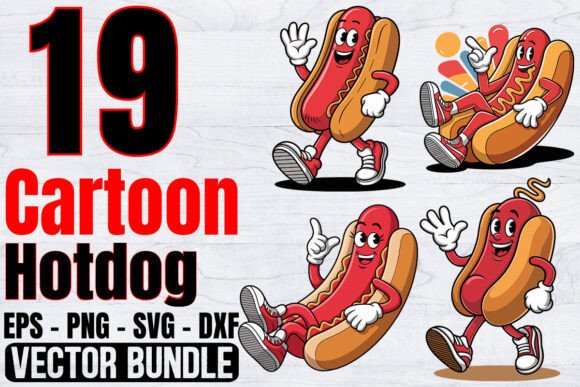 Walking Hot Dog Cartoon Mascot Bundle Review